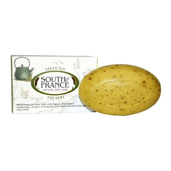 South of France French Milled Natural Bar Soap Green Tea, 6 Oz