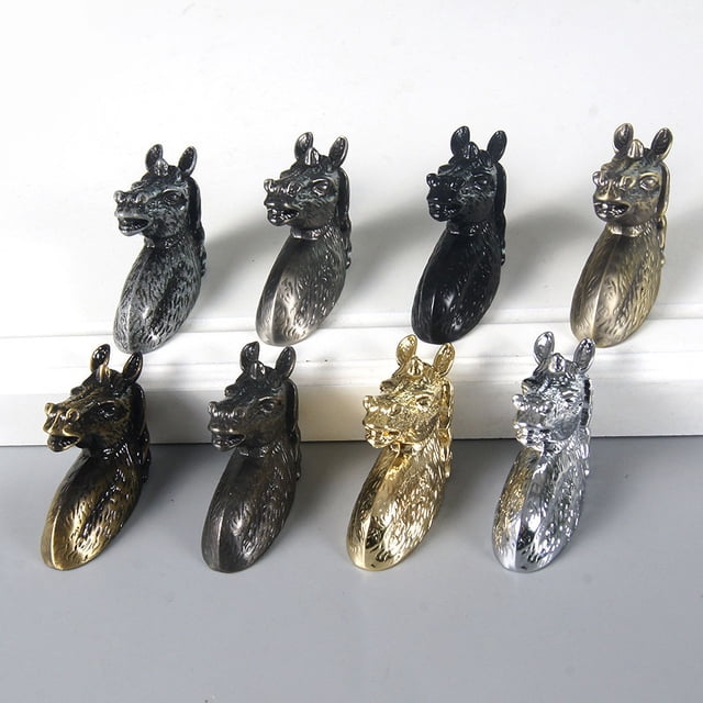Manija de puerta de cajón de gabinete de animal de aleación de zinc, manija de puerta de armario de cajón de lujo liviano, manija de hardware de puerta de armario