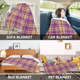 thumbnail image 7 of Blankets 60" × 80" Soft and Breathable Bed Blankets Customized Fluffy Throw Blankets for Bed Couch Sofa Purple Yellow Plaid, 7 of 7