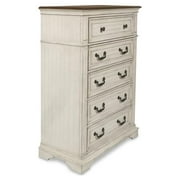 New Classic Furniture Anastasia 5-Drawer Wood Chest in Antique White