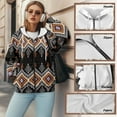 thumbnail image 6 of Garronmavis Southwest Aztec Zip up Hoodie Women Y2K Loose Fitting Sweatshirt Casual Hooded Pullover Tops Breathable Sport Jacket with Front Pocket, 6 of 7
