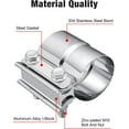thumbnail image 4 of 2'' Exhaust Clamp,Lap Joint Band Clamp Stainless Steel for Pipes,Mufflers,Catalytic Converters (1, 2.0 inch), 4 of 7