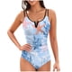thumbnail image 2 of Traje de baño de bikini de verano con estampado de moda para mujer, con cojín en el pecho y sin soporte de acero, sin espalda, con tirantes, de nailon., 2 of 5