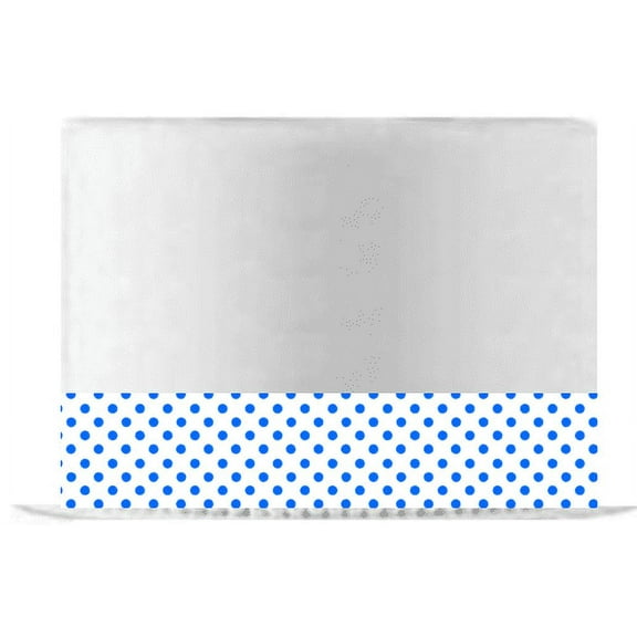 White and Blue Polka Dot Edible Cake Decoration Ribbon -6 Slim Strips