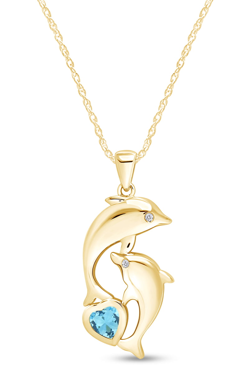 Jewels Obsession Dolphin Necklace 14K Yellow Gold-plated 925 Silver Dolphin Pendant with 18 Necklace