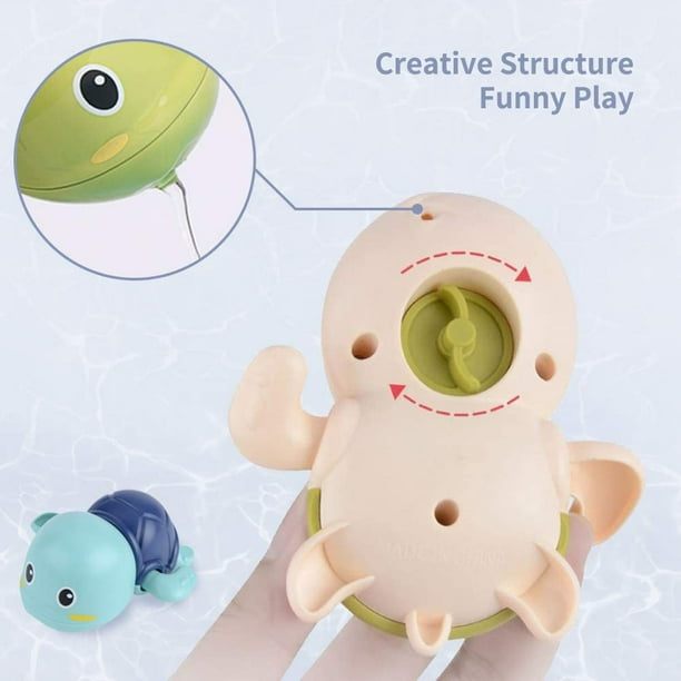 Baby Bath Toys Wind up Swimming Turtle Toys for Toddlers Floating Water Bathtub Shower Toys Bathroom Pool Play Sets Fun Bathtime Gift for Kids