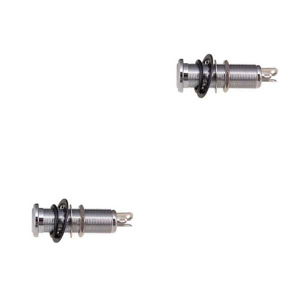 Cateissary Salida estéreo práctica Salida roscada Entrada de 1/4 pulgadas Estilo de tubo de latón Enchufe impermeable antiruido para astilla Astilla 2piezas Cateissary CBP464255