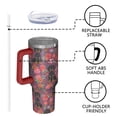 thumbnail image 4 of OBREWU Dachshund Dog and Flower Floral Tumbler with Handle and Lid,Dachshund Dog and Flower Floral 40oz Double Wall Vacuum Insulated Tumbler,Cups Gift for Women and Men, 4 of 7