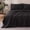 Black, variant on Sonive Hotel Collection Minimalist Bedding Set Queen Size Black, 4 Pcs Lightweight Breathable Embroidered Sheets and Pillowcases All-Season