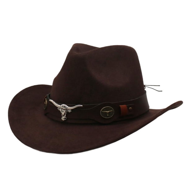 Sombrero de vaquero de moda, informal, para disfraz, accesorio de viaje, fiesta temática. Café