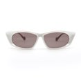 thumbnail image 2 of Womens Retro Sleek Beveled Thick Plastic Lustrous Squared Cat Eye Sunglasses Grey Brown - Brown, 2 of 4