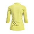 thumbnail image 3 of Uorisanigo Yellow Women's 3/4 Sleeve Golf Top with Zipper Comfortable Breathable Women's Dry-Fit Golf Polo Shirts Casual Soft Polyester Spandex Fabric Fashion Workout Tops Size L, 3 of 7