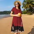 thumbnail image 4 of Balery Minimalist Romantic Dinner Vestidos sueltos de manga corta para mujer, vestidos de verano 2025, vestidos casuales de corte A con vuelo., 4 of 6
