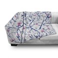 thumbnail image 3 of Navy and Blush Soft Flannel Fleece Throw Blanket, Blooming Sakura Tree Branches with Grunge Display Nature, Cozy Plush for Indoor and Outdoor Use, 70" x 90", Violet Blue Pink, by Ambesonne, 3 of 6