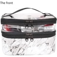 thumbnail image 3 of Makeup Bags Double Layer Travel Cosmetic Cases Make Up Organizer Toiletry Bags, 3 of 5
