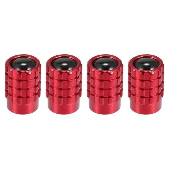 Unique Bargains 4pcs Universal Tire Valve Stem Caps Valve Stem Covers for Car SUV 17mm Aluminum Alloy Red