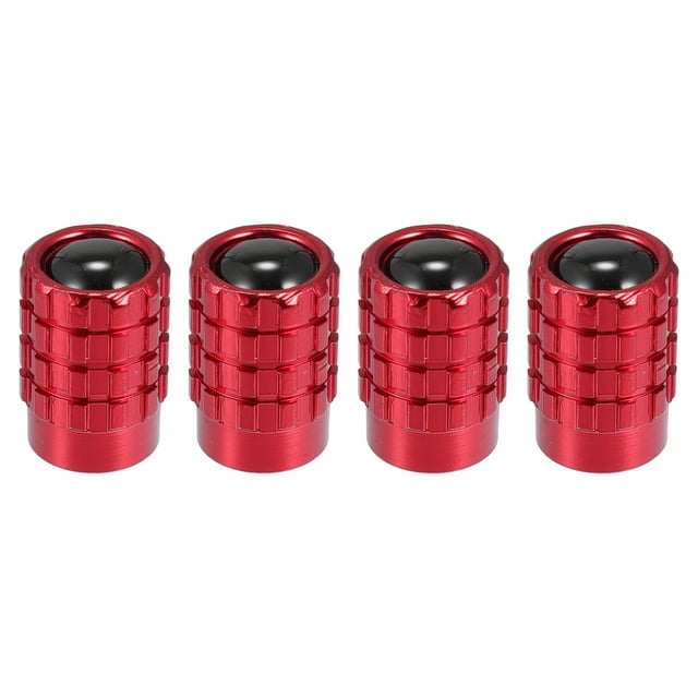 Unique Bargains 4 Pcs Capuchons de Valve de Pneu Universels Couvercles de Valve pour Voiture SUV 17mm Alliage d'Aluminium Rouge