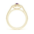 thumbnail image 2 of ANGARA Natural Vintage Style Amethyst Halo Ring with Milgrain Detailing in 14K Yellow Gold for Women (Size-3.5mm) | February Birthstone, Anniversary, Jewelry Gift for Women | Natural Amethyst Ring, 2 of 10