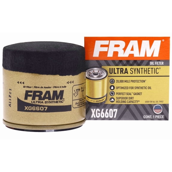 FRAM Ultra Synthetic Oil Filter, XG6607, 20K mile Replacement Filer for Select Vehicles