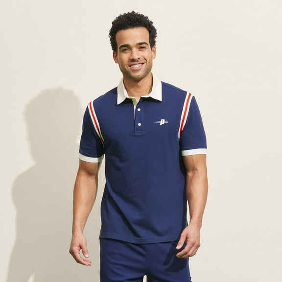 Prince Pickleball Men's Polo Shirt - Navy Blue, Small