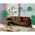 thumbnail image 1 of Sala Modular Makora Sofá Cama Reversible Velvet Chocolate Beehive Memory Foam Modelo Annara, 1 of 9