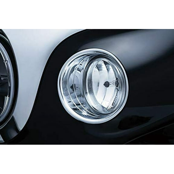 Kuryakyn 5622 Motorcycle Lighting Accent Accessory: Driving Light Bezels for 2014-19 Indian Motorcycles, Chrome, 1 Pair
