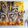 thumbnail image 1 of Ambesonne Racoon Shower Curtain, Animal in the Autumn Season, 69"Wx75"L, Yellow Almond, 1 of 2
