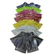 thumbnail image 5 of Girls 2-in-1 Sequin Shorts with Attached Skirt, Sparkly Puffy Dance Costume Shorts for Performance, Cheerleading and School Recital, Shiny Metallic Skort Black 100, 5 of 5