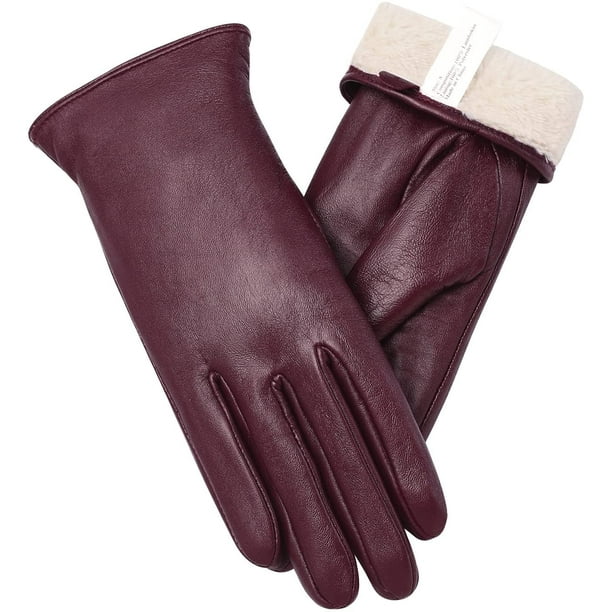 Acheter Gants d'hiver en cuir pour hommes, gants chauds pour envoyer des  SMS à écran tactile avec doublure en coton, gants de conduite pour une  utilisation en extérieur