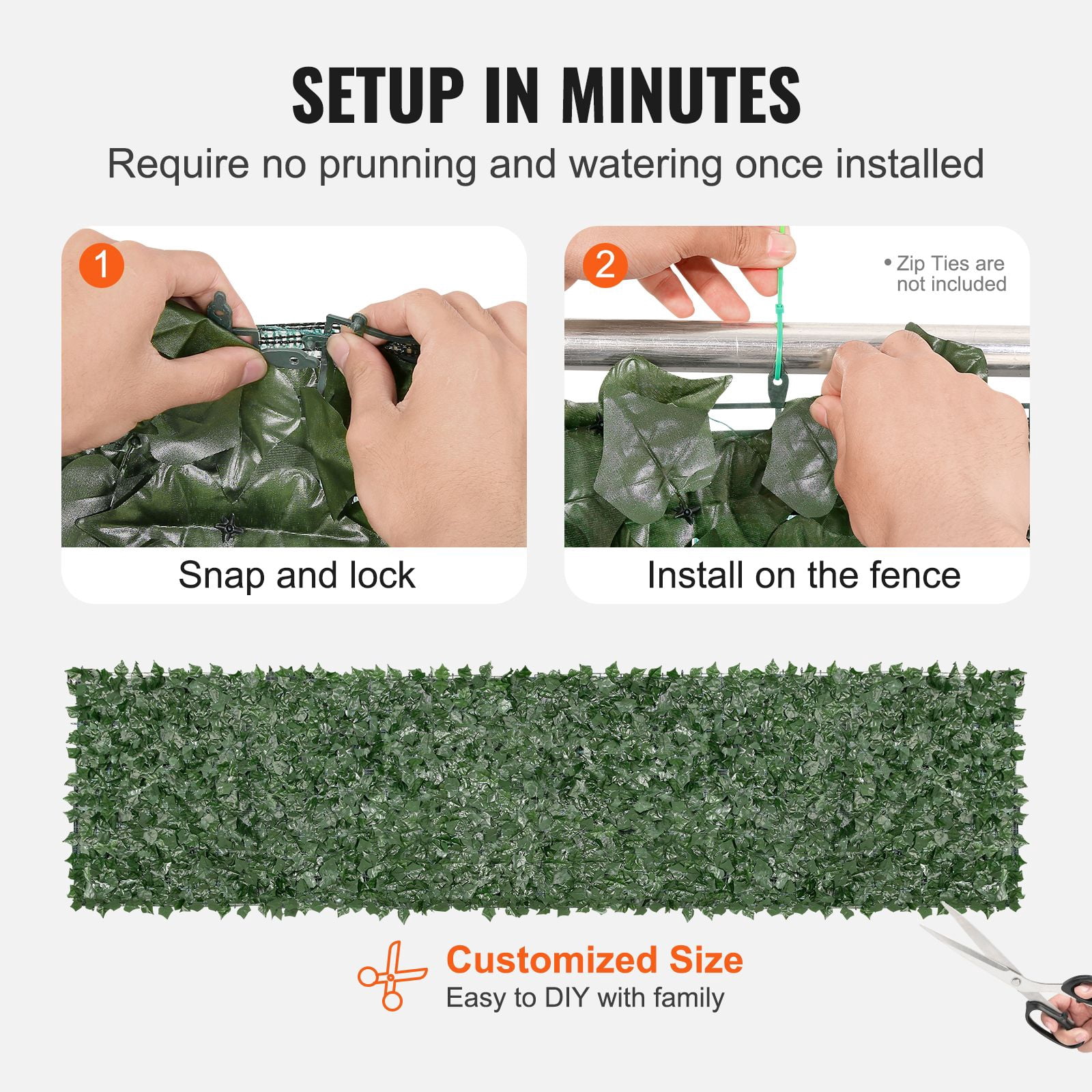 Artificial Ivy Privacy Fence 39x158 Inch UV-Resistant Silk Leaves for Garden Balcony