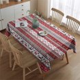 thumbnail image 2 of Red Christmas Folk Pattern Rectangle Tablecloth 60"x84",Waterproof Polyester Rectangle Table Cloth, Wipeable Spillproof Polyester Tablecloth for Dining, Camping, Indoor and Outdoor, 2 of 5