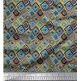 thumbnail image 1 of Soimoi Velvet Fabric Square Geometric Printed Fabric 1 Yard 58 Inch Wide, 1 of 3
