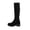 Black, variant on Women's Wool Knee High Boots Round Toe Platform Wedge Chunky Boots Fashion Comfortable Warm Walking Shoes for Fall Winter Daily Wear