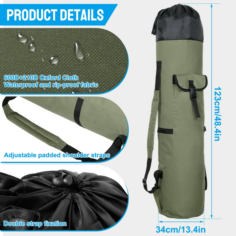 GHOTDA Nylon Fishing Bags Fishing Rod Bag Case Oxford Cloth Multifunctional  Portable Large Capacity Fishing Tackle Bag
