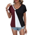 thumbnail image 2 of Gvmfive Women Summer Tops Casual Colorblock Short Sleeve Loose T-shirt, 2 of 4