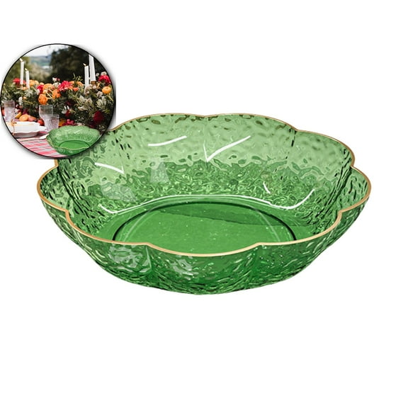 VQPeo Clear Plastic Serving Bowls, Salad Mixing Bowl, 9.6 Inch Round Plastic Bowls Disposable Catering Bowls for Party, Salad, Fruit, Snack, Chip, Popcorn