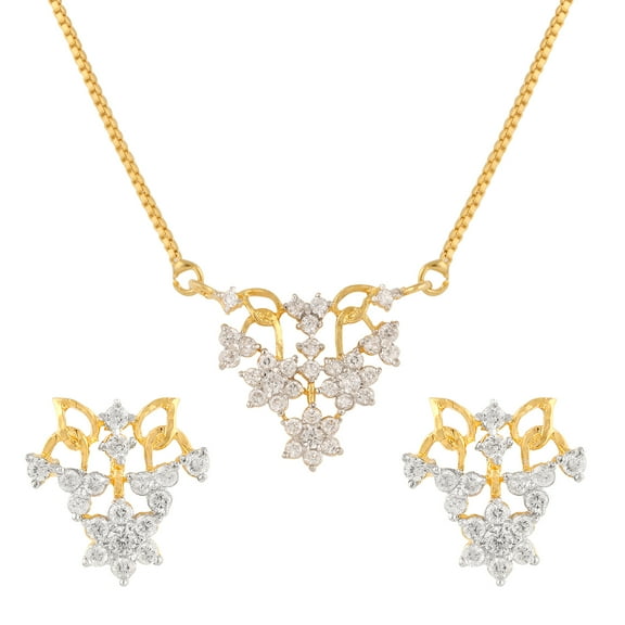 Efulgenz Gold Tone Indian Traditional Mangalsutra Pendant Necklace with Chain and Earrings Jewelry for Women