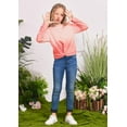 thumbnail image 3 of Oudiya Girls Twist Front Tie Dye Sweatshirt Casual Long Sleeve Pullover Crop Tops for Kids 4-12Y, 3 of 6