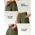 thumbnail image 5 of Women'S Linen Shorts Casual Summer Shorts High Waisted Comfy Pull on Shorts with Pockets Green XL, 5 of 7