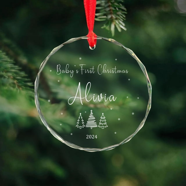 Personalized Baby’s First Christmas Ornament - Custom Newborn Holiday Keepsake Decoration - As Picture - 3-Pack