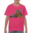 thumbnail image 1 of Tee Hunt Dean Russo Cute Cat Youth T-Shirt First We Steal Your Heart Pet Kids, Pink, Large, 1 of 5