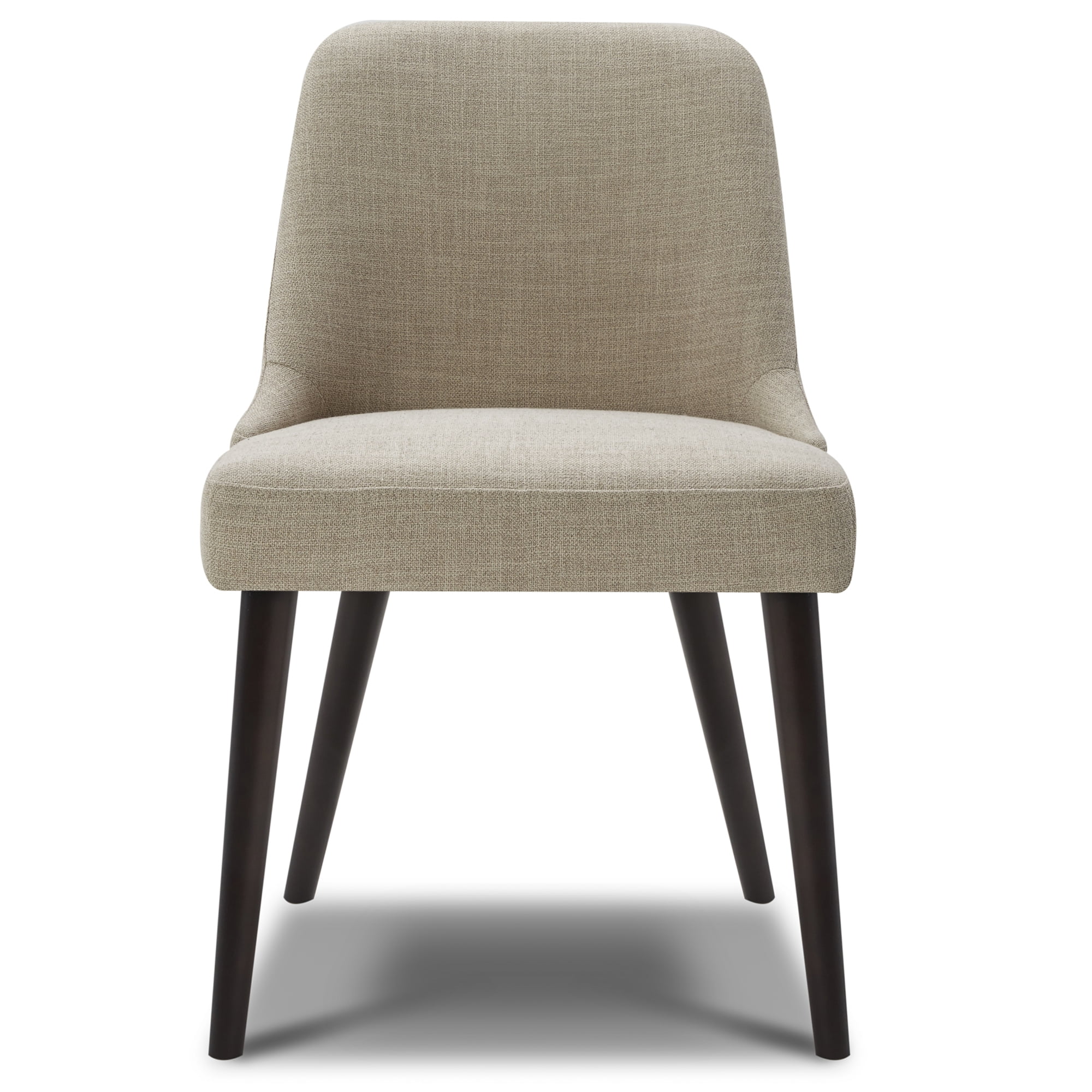 CHITA Modern Fabric Upholstered Kitchen & Dining Room Chairs Set of 2, Wood Legs, Flax Beige