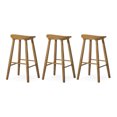 thumbnail image 1 of Maven Lane Tabouret de Bar Luna en Bois Naturel Rustique, Ensemble de 3, 1 of 7