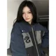 thumbnail image 4 of , chaqueta de béisbol Vintage para mujer con cremallera, estética de los años 2000, ropa de calle de moda coreana de gran tamaño, cazadora, abrigos para mujer, 4 of 5