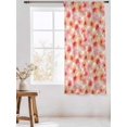 thumbnail image 3 of Sheer Curtains 63 Inch Length, Pink Flowers Semi Sheer Curtains Light Filtering Window Treatment, Pastoral Floral Leaves Botanical Rustic Privacy Voile Drapes for Living Room Bedroom 52x63 Inch, 3 of 7