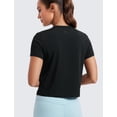 thumbnail image 2 of Remera CRZ YOGA Crop Top de Algodón Pima Cuello Alto Negra Talle M, 2 of 7