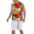 thumbnail image 2 of Naloa Brightly Colored Cupcakes Basketball Jersey Reversible Men's Mesh Athletic Sports Shirts Training Practice S-4XLMedium, 2 of 6