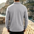 thumbnail image 7 of TOUMENY Men Zip Up Jacket Casual Lightweight Slim Fit Collared Long Sleeve Coat with Pocket Outdoor Travel Spring Fall Winter Jackets for Men Gray L, 7 of 7