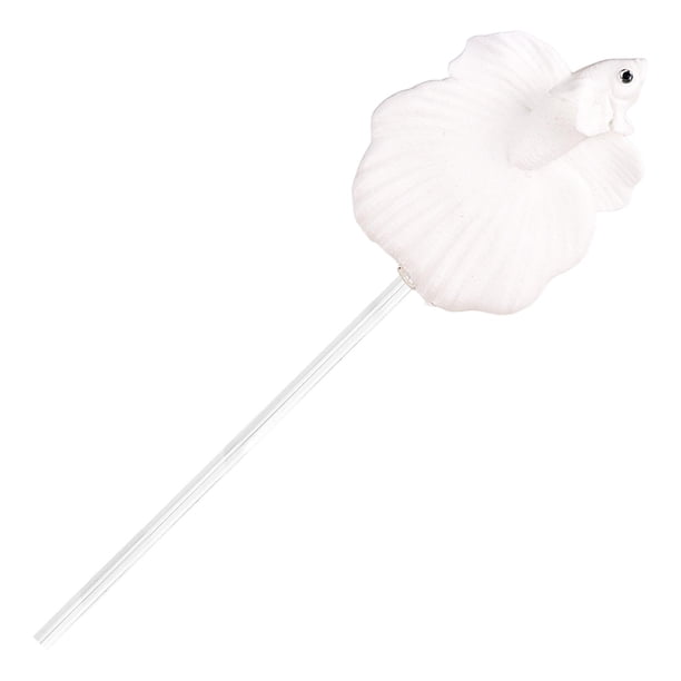 Varita de entrenamiento para peces betta, accesorios de decoración para acuarios, varilla de entrenamiento de cola interactiva y resistente para Blanco