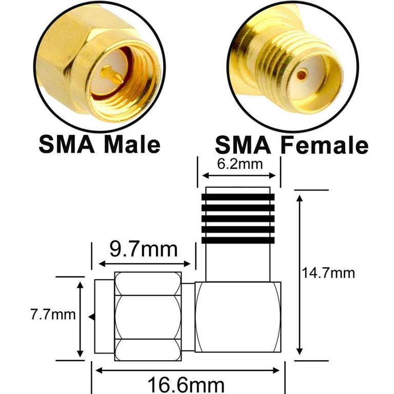 SMA Type Connector SMA Male To Female RF FPV Antenna Adapter Right
